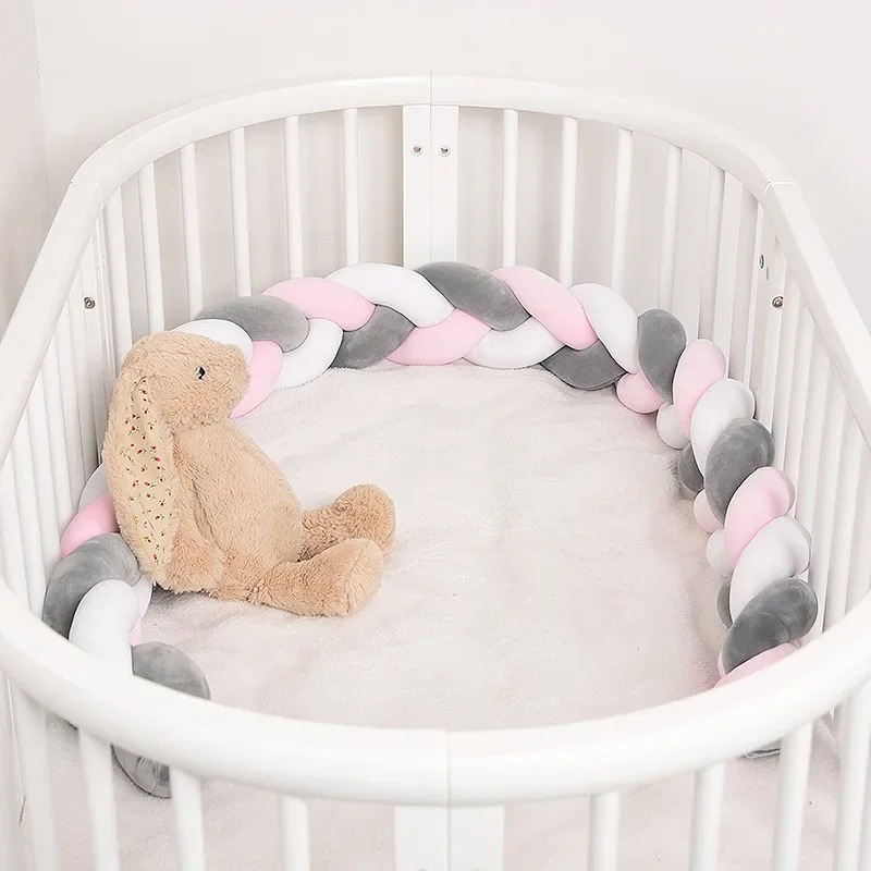 Baby Nursery Glider - กันชนเตียงเด็ก3M เปลถักสามเส้นผูกปมยาวกันการชนล้อมรอบทารกแรกเกิดกันชนป้องกันเส้นรอบวง