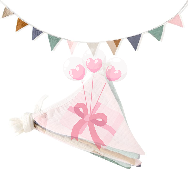 Baby Nursery Garland - ธงราวสามเหลี่ยมทำจากผ้าฝ้ายที่เป็นมิตรต่อสิ่งแวดล้อม ซักได้ เหมาะสำหรับตกแต่งผนังห้องเด็กอ่อนและบ้าน