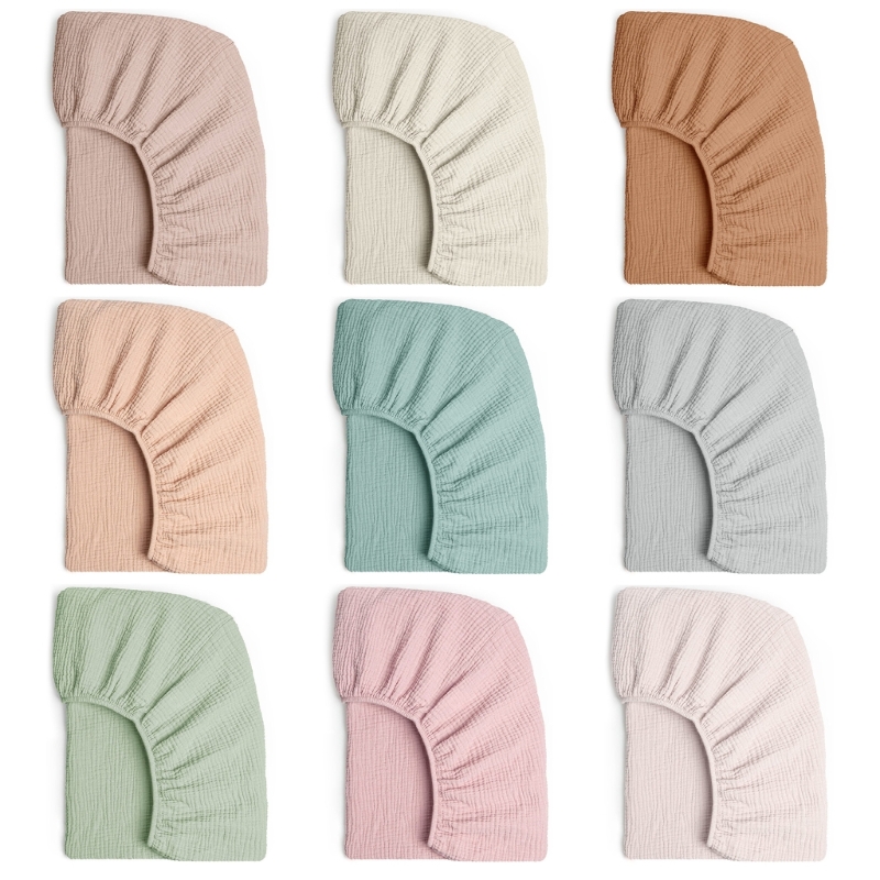 Baby Nursery Pillow - ผ้าปูเตียงผ้าฝ้ายมัสลินนุ่มระบายอากาศได้ดีเหมาะสำหรับทารกแรกเกิดเปลเด็กผ้าปูเตียงอเนกประสงค์สีทึบ