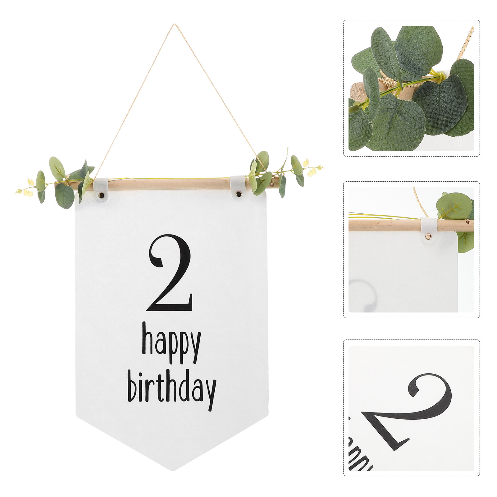 Baby Nursery Bunting - แบนเนอร์วันเกิดผ้าสักหลาด ของตกแต่งวันเกิด ธงราวสำหรับงานปาร์ตี้เด็ก งานฉลองครบรอบ 2 ขวบ