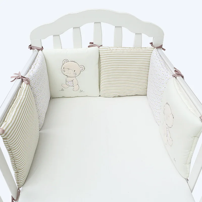 Baby Nursery Glider - เตียงเด็ก Protector เปลแผ่นกันชน 6 ชิ้น/เซ็ตเตียงเด็กกันชนเด็กความปลอดภัยเตียงรอบผ้าฝ้ายผสมเปล Anti-collision