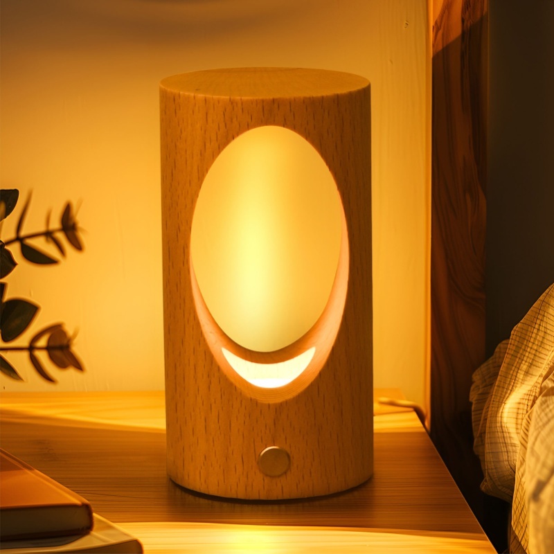 Baby Nursery Table - ไฟกลางคืนสำหรับเด็กแบบชาร์จไฟได้ LED ปรับความสว่างได้ โคมไฟตั้งโต๊ะไม้ ไฟสัมผัสสำหรับเด็ก สำหรับห้องเด็กอ่อน