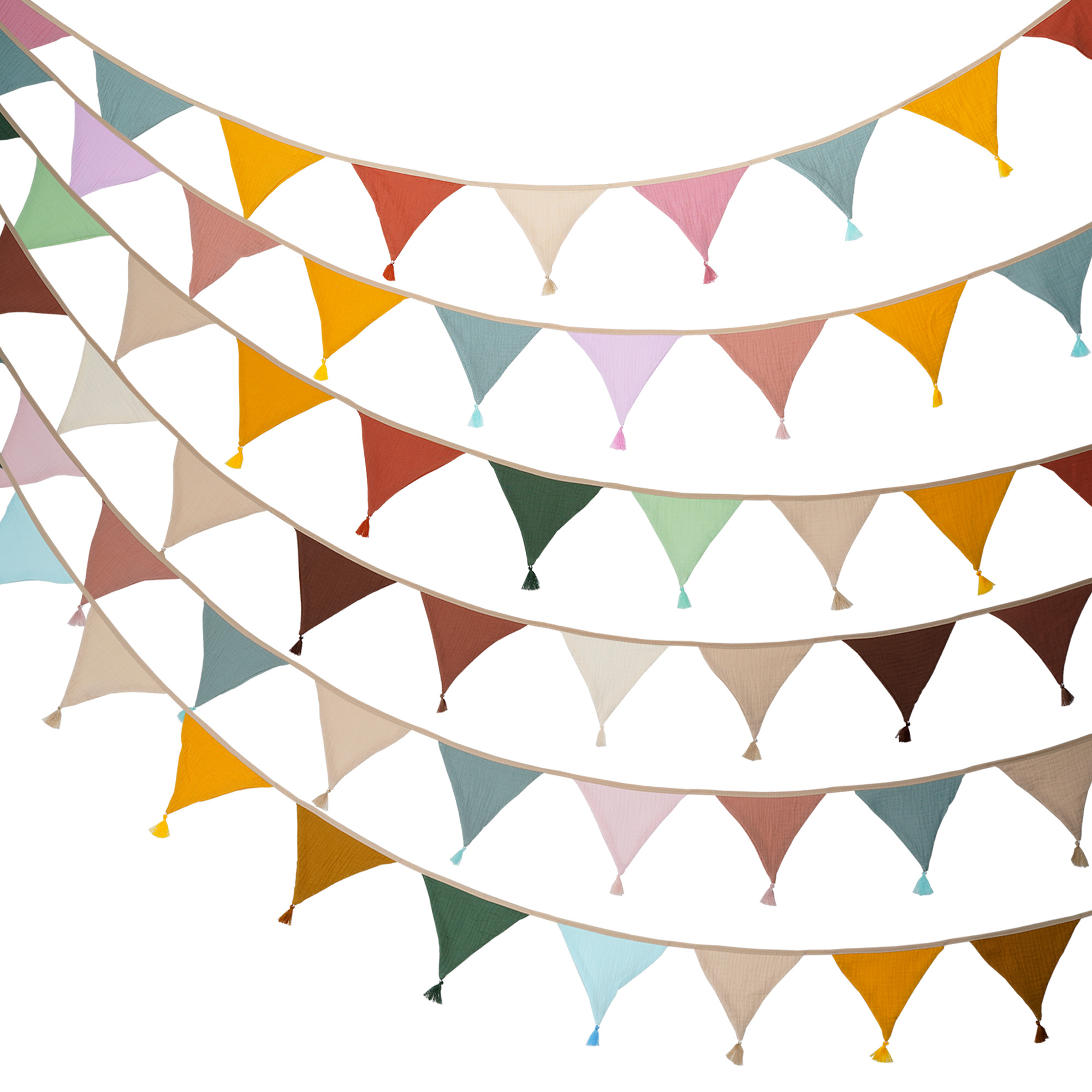Baby Nursery Garland - ธงผ้าตกแต่งงานปาร์ตี้ ขนาด 2.6 เมตร/8.5 ฟุต รูปสามเหลี่ยม