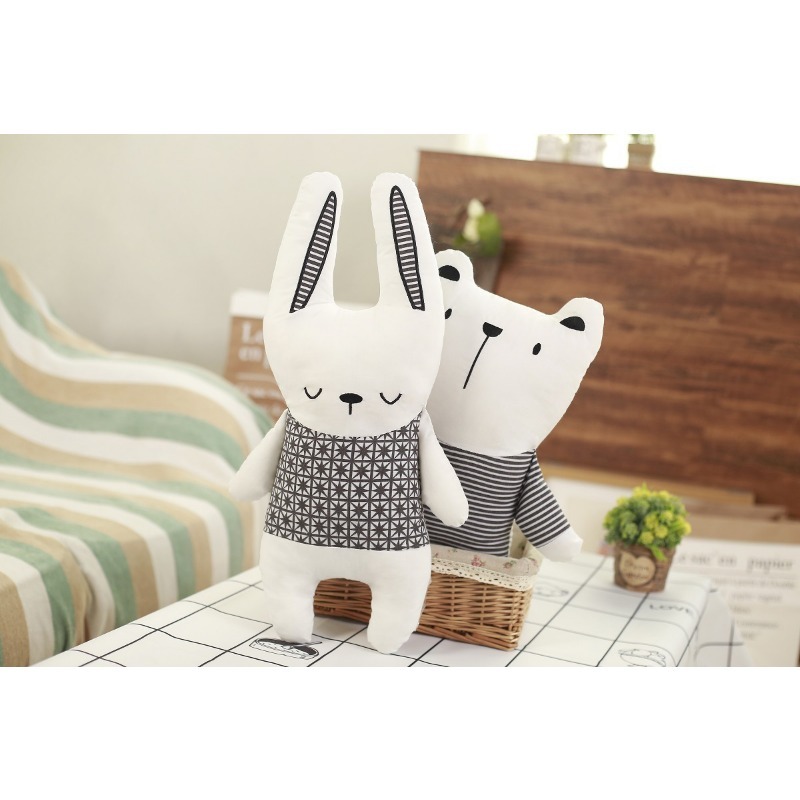 Baby Nursery Pillow - ตุ๊กตาผ้าฝ้ายรูปกระต่าย หมี ยูนิคอร์น หมอนตุ๊กตาสำหรับเด็ก ของเล่นสำหรับนอน ตกแต่งห้องเด็กอ่อน