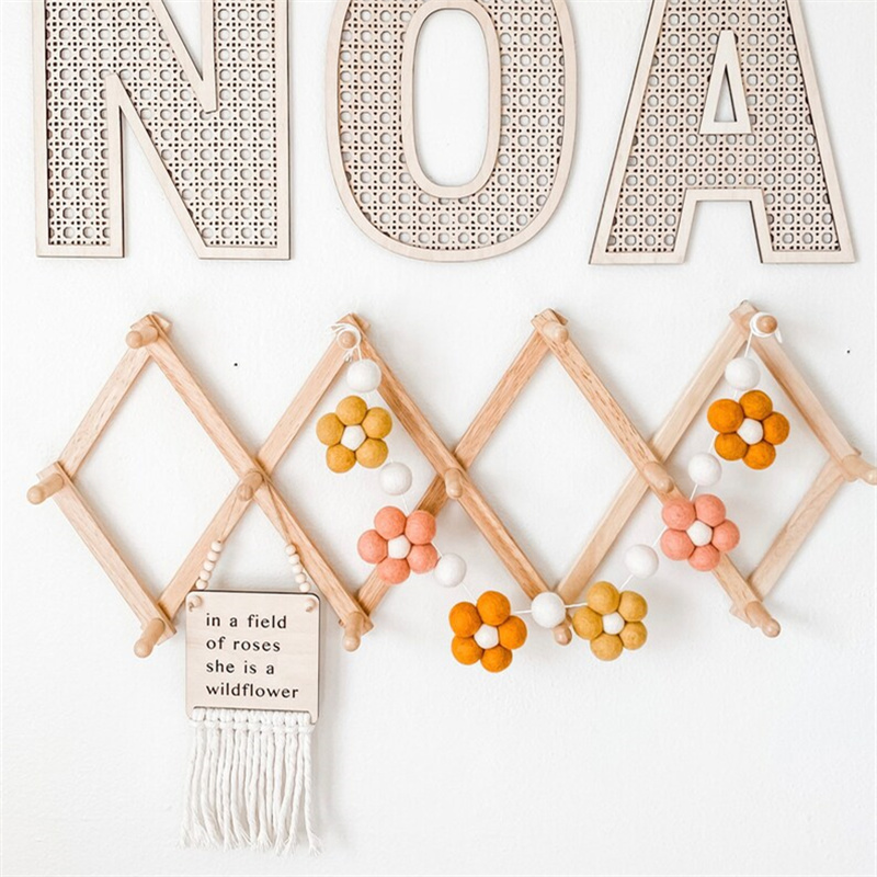 Baby Nursery Garland - พวงหรีดดอกเดซี่ทำมือสไตล์นอร์ดิก ตกแต่งห้องเด็กทารกสไตล์โบฮีเมียน พวงมาลัยดอกเดซี่สำหรับตกแต่งห้องเด็กผู้หญิง