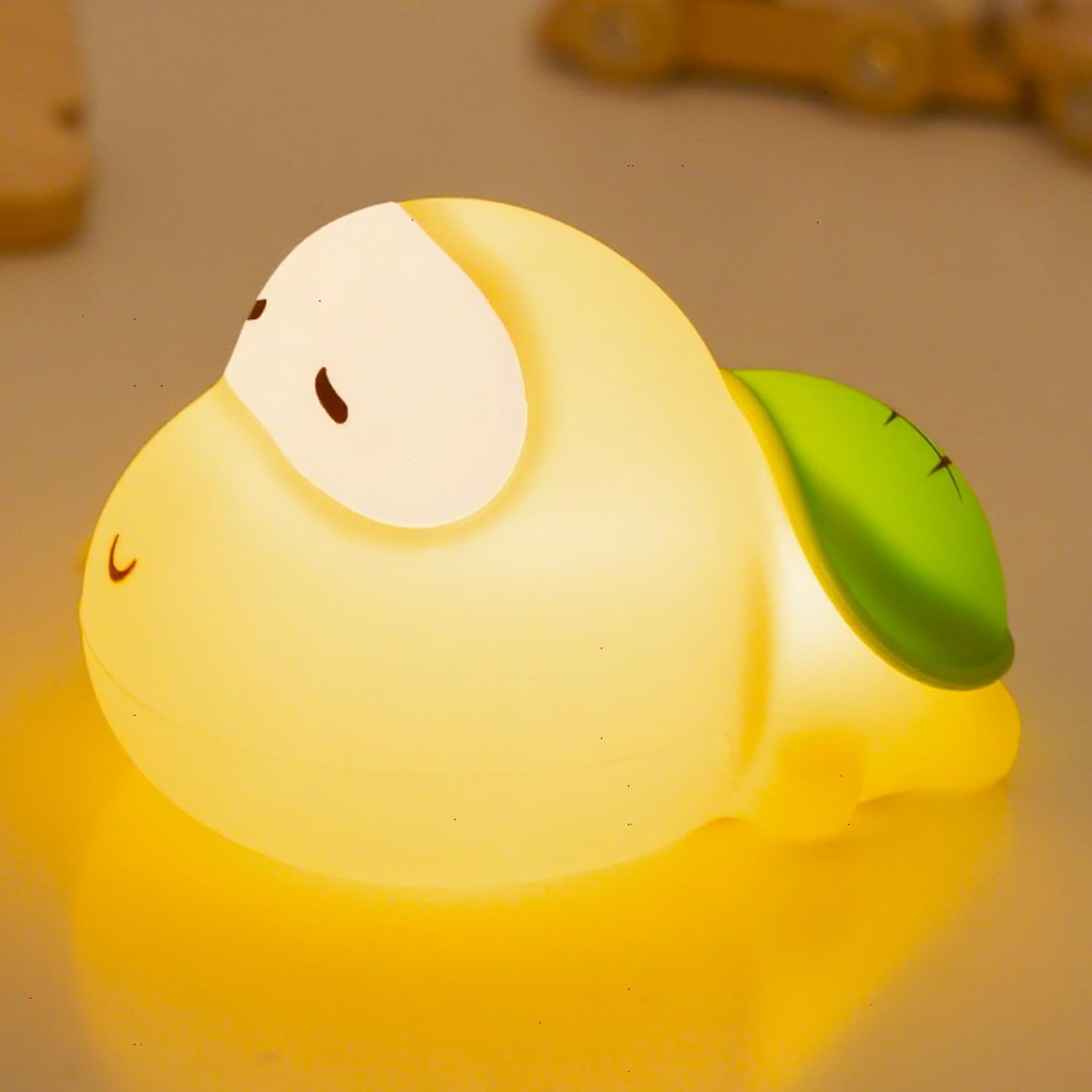 Baby Nursery Night Light - โคมไฟเต่าหัวโตน่ารัก ไฟกลางคืนรูปสัตว์อนิเมะ ชาร์จ USB ตั้งเวลาได้ ไฟกลางคืนสำหรับเด็ก