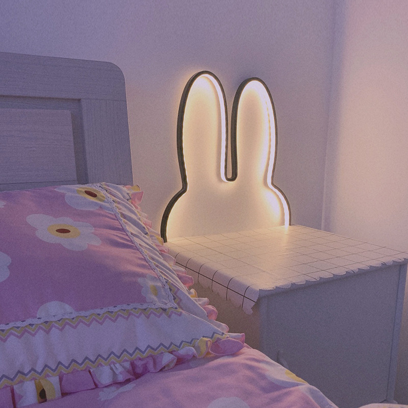 Baby Nursery Night Light - โคมไฟติดผนังรูปกระต่ายน่ารัก ไฟ LED ใช้พลังงานจาก USB โคมไฟตั้งโต๊ะสำหรับเด็ก