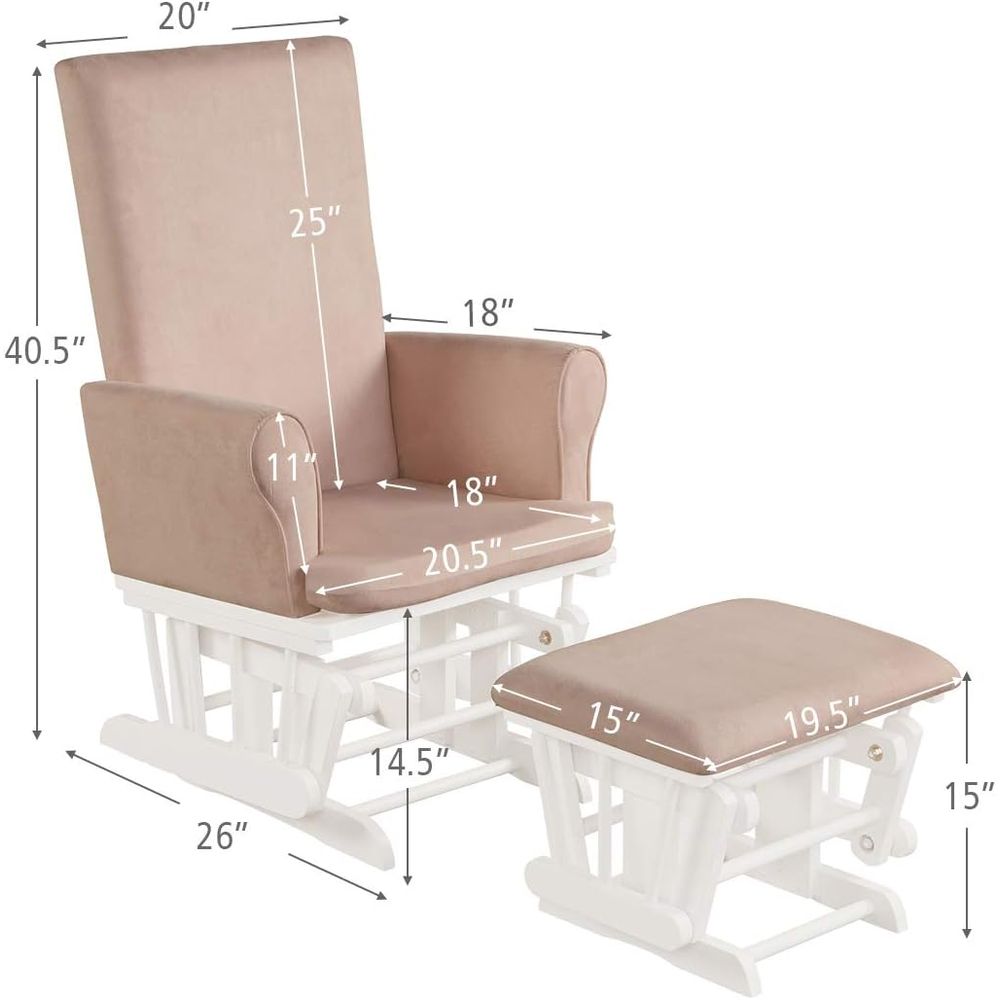 ชุดเก้าอี้โยกเด็กและเบาะรองนั่ - Baby Nursery Glider บทวิจารณ์และราคา