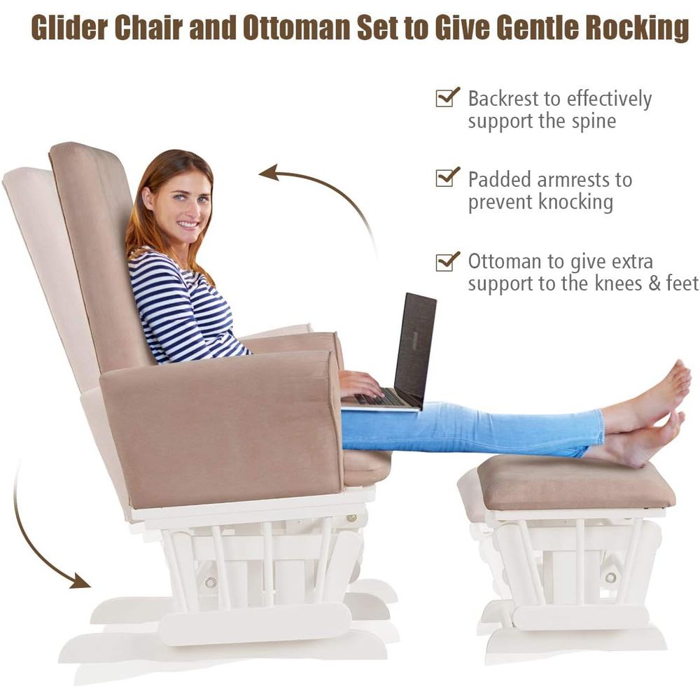 ชุดเก้าอี้โยกเด็กและเบาะรองนั่ - Baby Nursery Glider บทวิจารณ์และราคา