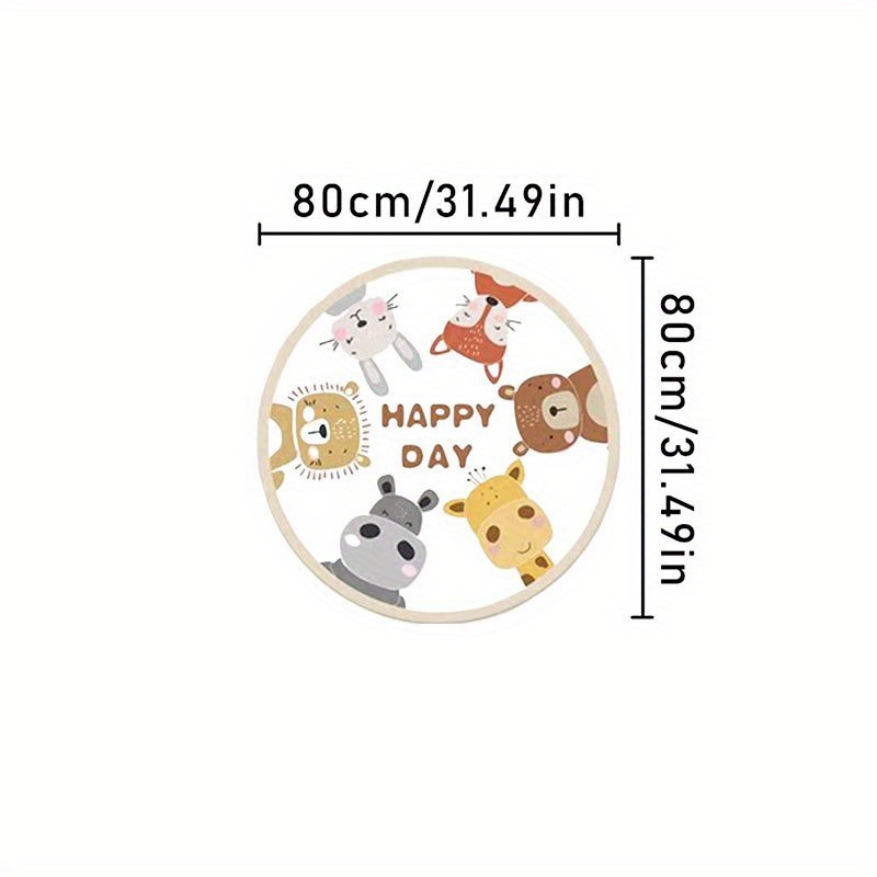 พรมปูพื้นทรงกลมลายการ์ตูนสัตว์ - Baby Nursery Carpet บทวิจารณ์และราคา