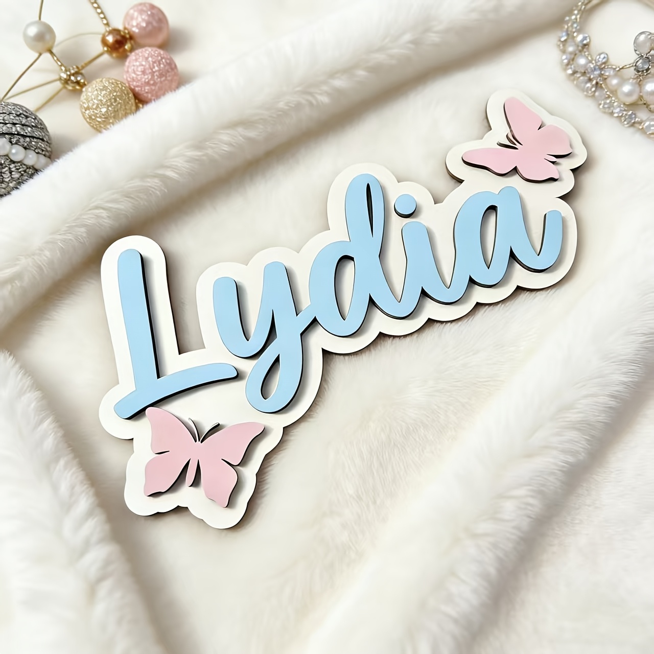 ป้ายชื่อห้องรูปผีเสื้อสีฟ้าและ - Baby Nursery Gifts บทวิจารณ์และราคา