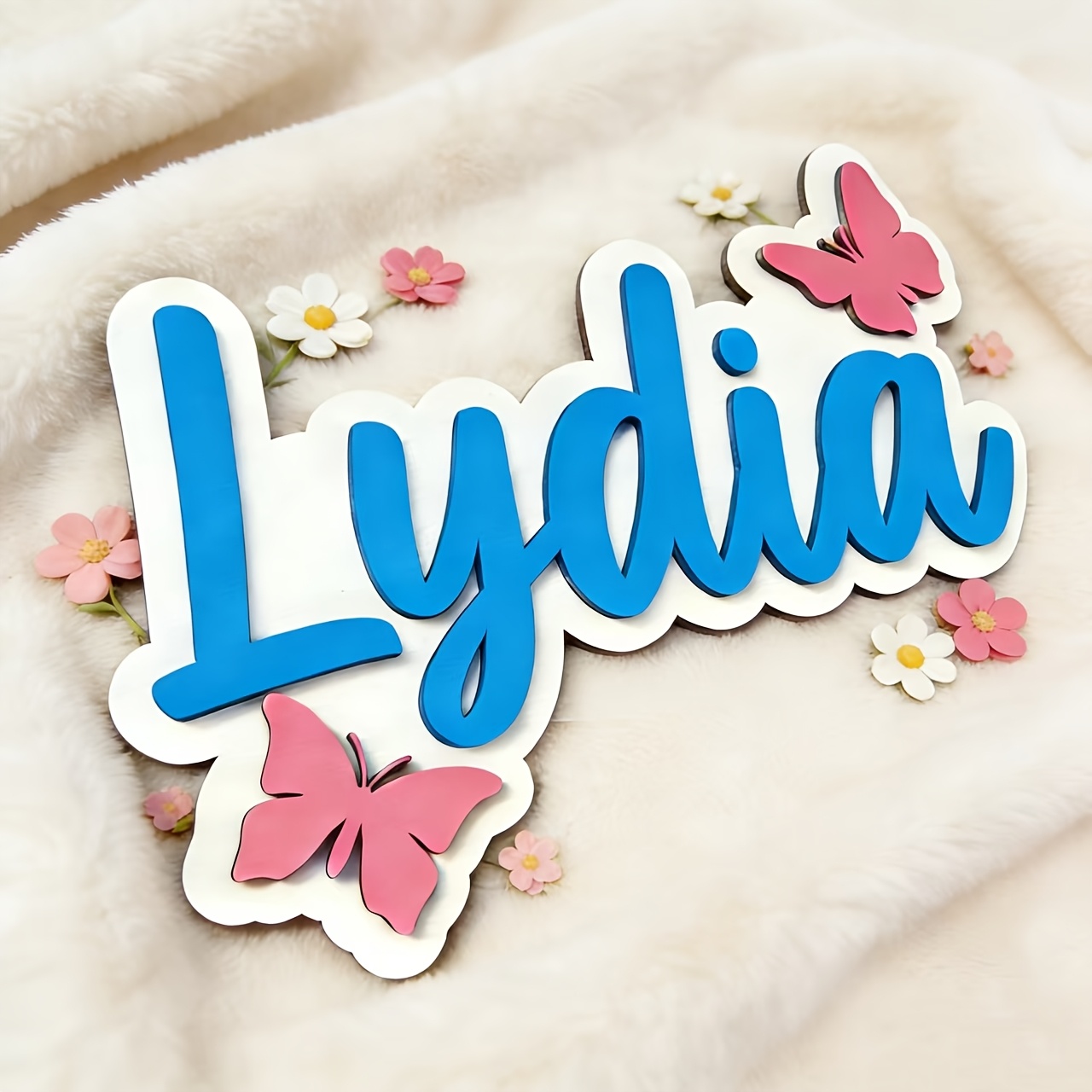 ป้ายชื่อห้องรูปผีเสื้อสีฟ้าและ - Baby Nursery Gifts บทวิจารณ์และราคา