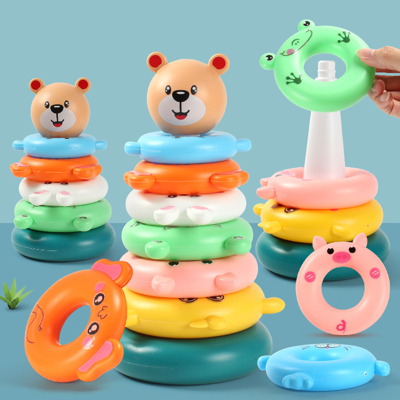 หอคอยแหวนรุ้งแบบเรียงซ้อนของเล - Baby Nursery Table บทวิจารณ์และราคา