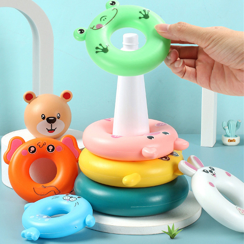 หอคอยแหวนรุ้งแบบเรียงซ้อนของเล - Baby Nursery Table บทวิจารณ์และราคา