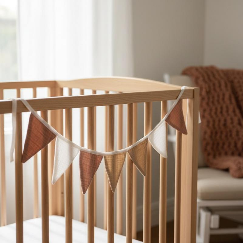 ธงราวสามเหลี่ยมทำจากผ้าฝ้ายที่ - Baby Nursery Garland บทวิจารณ์และราคา