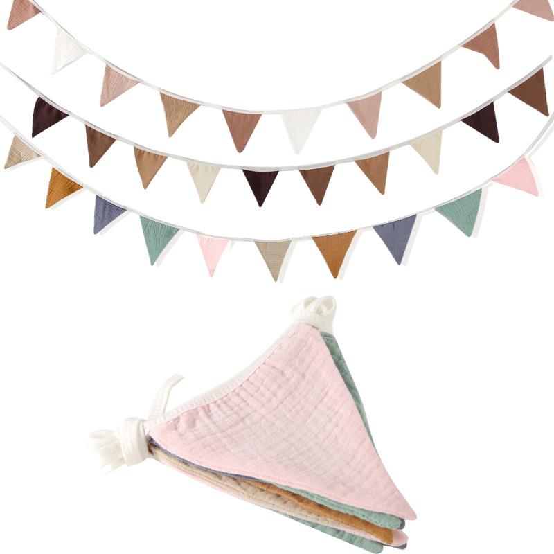 ธงราวสามเหลี่ยมทำจากผ้าฝ้ายที่ - Baby Nursery Garland บทวิจารณ์และราคา