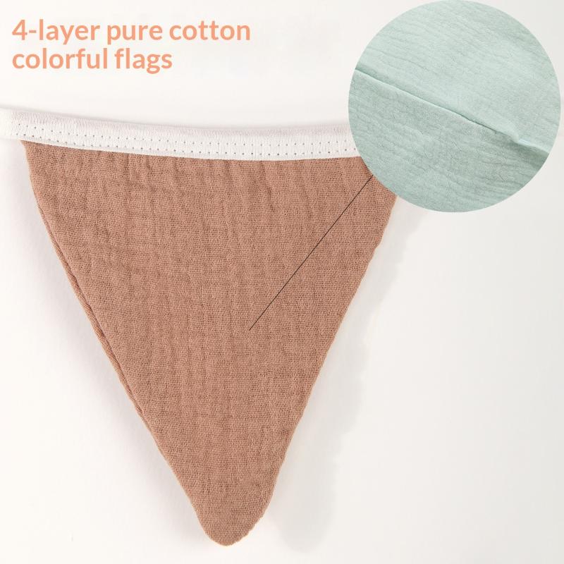 ธงราวสามเหลี่ยมทำจากผ้าฝ้ายที่ - Baby Nursery Garland บทวิจารณ์และราคา