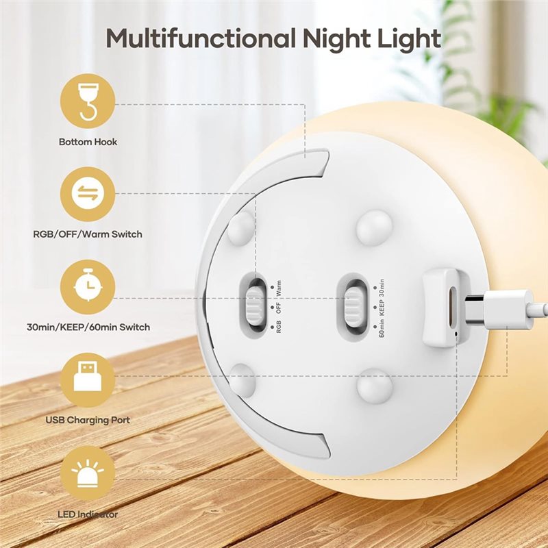 โคมไฟกลางคืนสำหรับเด็ก ABUG-Ey - Baby Nursery Night Light บทวิจารณ์และราคา