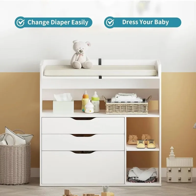 โต๊ะเปลี่ยนผ้าอ้อมเด็กแบบมินิม - Baby Nursery Table บทวิจารณ์และราคา