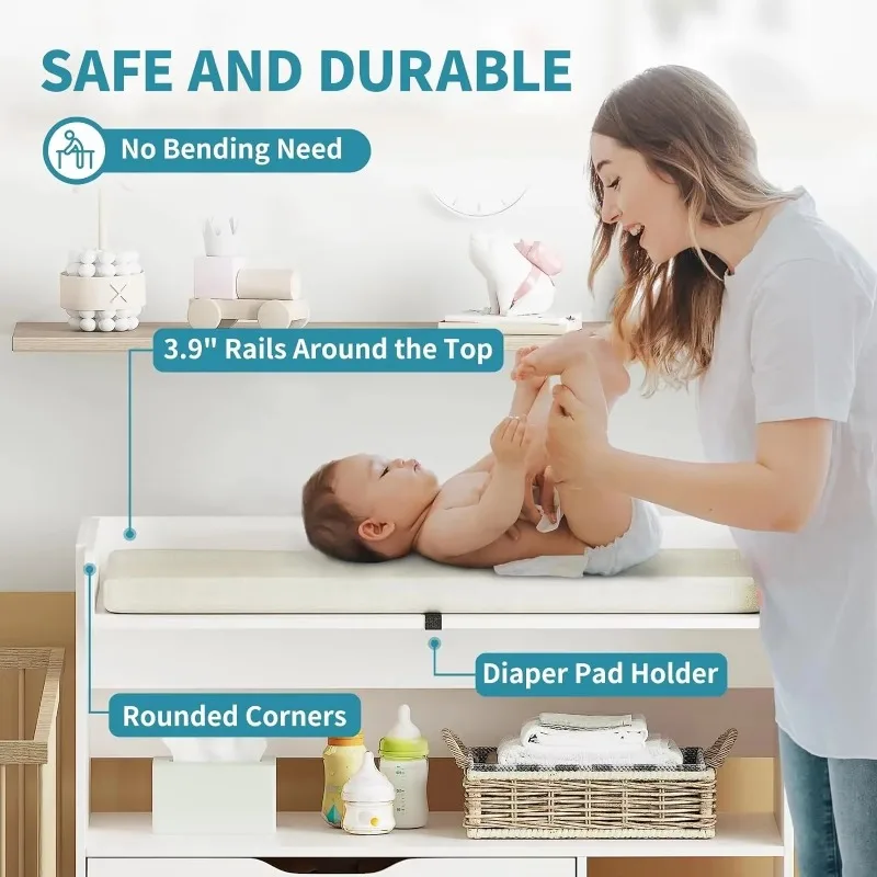 โต๊ะเปลี่ยนผ้าอ้อมเด็กแบบมินิม - Baby Nursery Table บทวิจารณ์และราคา