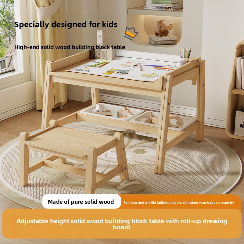 โต๊ะและเก้าอี้ไม้เนื้อแข็ง โต๊ - Baby Nursery Table บทวิจารณ์และราคา