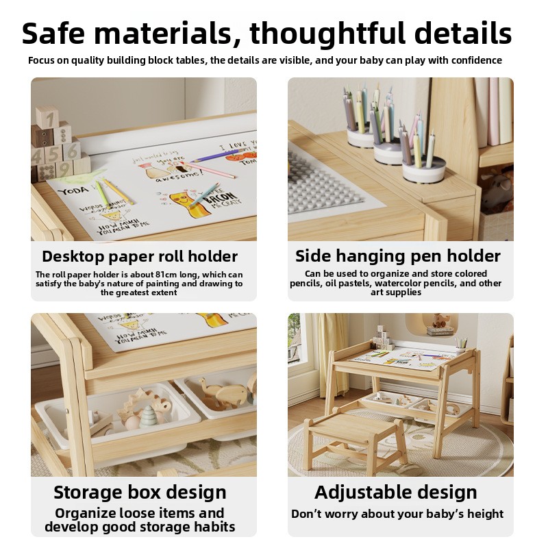 โต๊ะและเก้าอี้ไม้เนื้อแข็ง โต๊ - Baby Nursery Table บทวิจารณ์และราคา