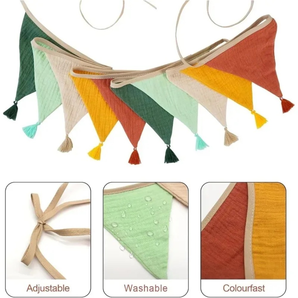 20 ชิ้น ธงผ้าหลากสี สำหรับตกแต - Baby Nursery Bunting บทวิจารณ์และราคา