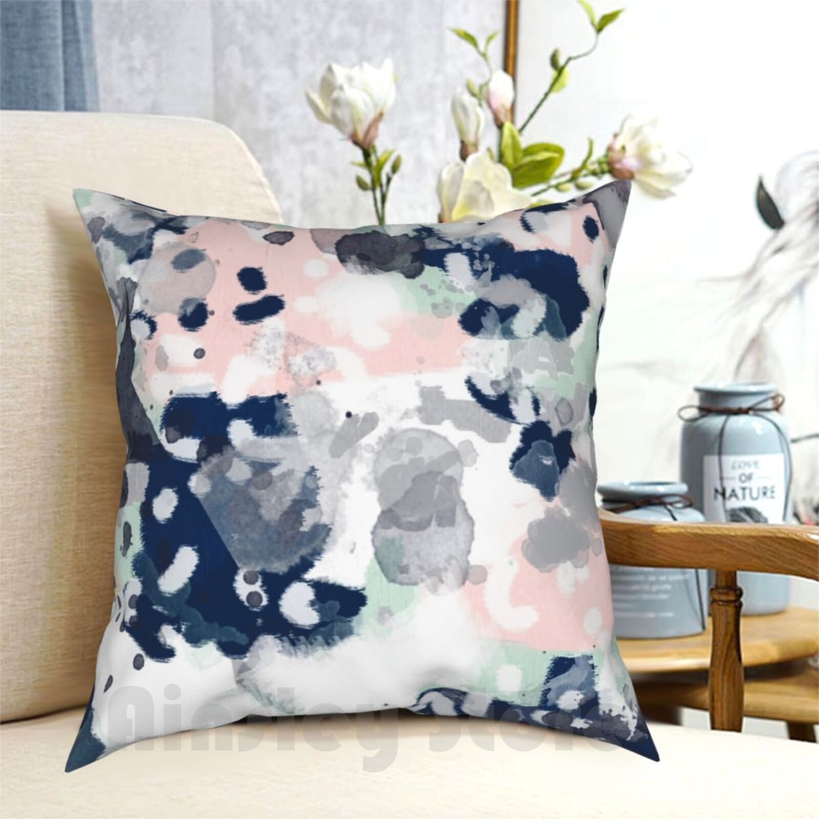 ปลอกหมอนอิงลายเมเลีย-ภาพวาดนาม - Baby Nursery Pillow บทวิจารณ์และราคา