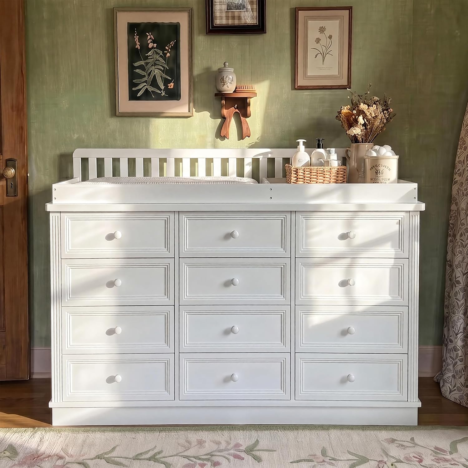 โต๊ะเปลี่ยนผ้าอ้อมเด็กพร้อมตู้ - Baby Nursery Table บทวิจารณ์และราคา