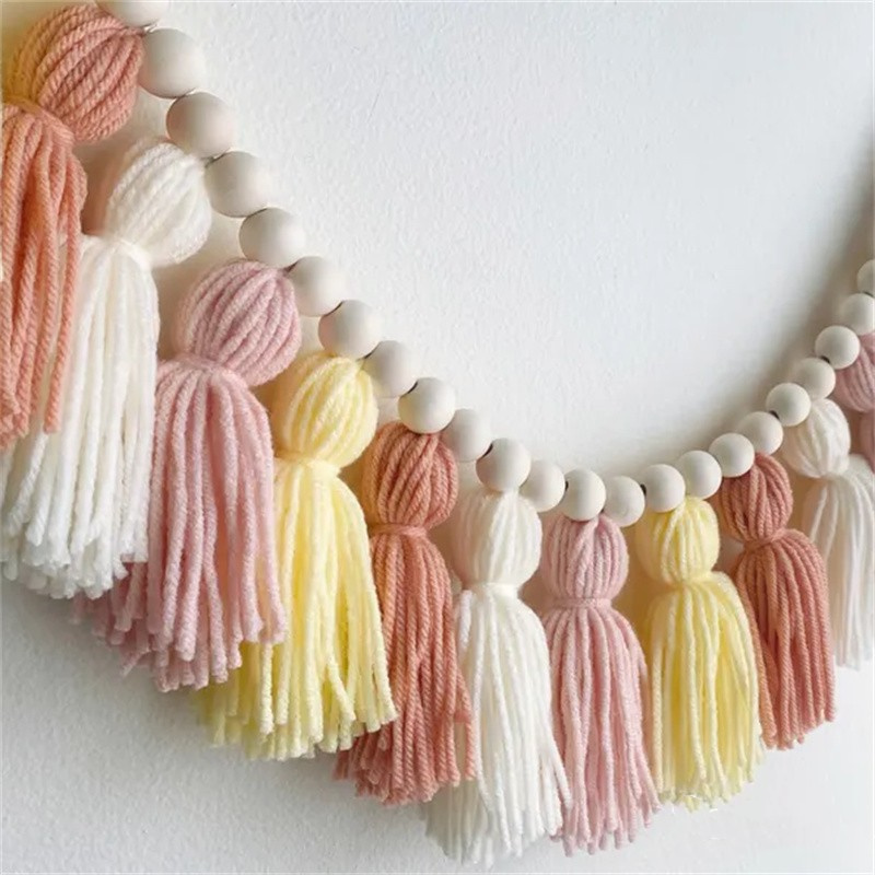 พวงมาลัยพู่ห้อยสไตล์โบโฮสีเหลื - Baby Nursery Garland บทวิจารณ์และราคา
