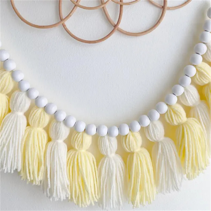 พวงมาลัยพู่ห้อยสไตล์โบโฮสีเหลื - Baby Nursery Garland บทวิจารณ์และราคา