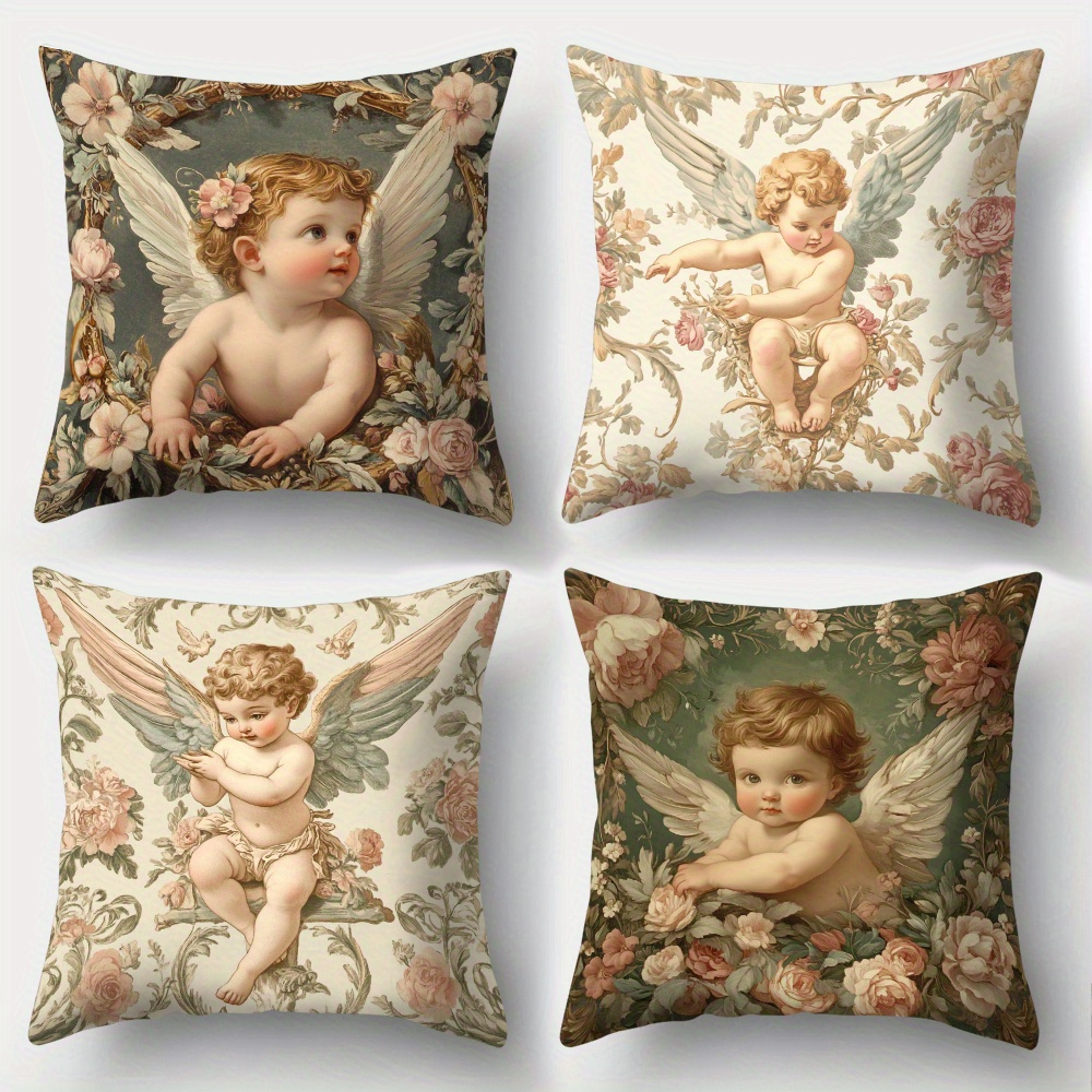ปลอกหมอนลายดอกไม้พิมพ์ลายเทวดา - Baby Nursery Pillow บทวิจารณ์และราคา