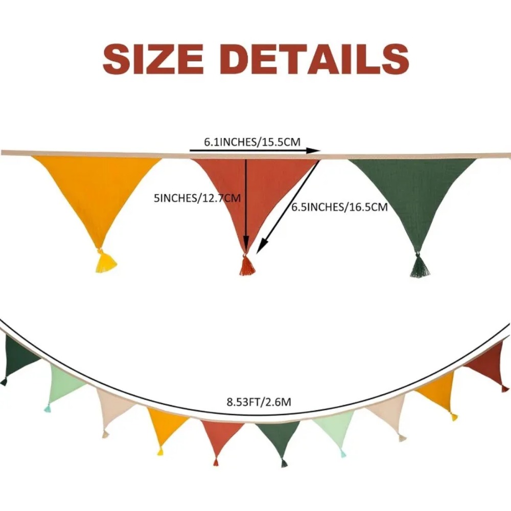 10 ชิ้น ธงผ้าหลากสี สำหรับตกแต - Baby Nursery Bunting บทวิจารณ์และราคา